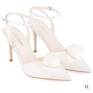 Bella Belle Ivory Heels with Rose Detail